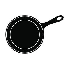 Black silhouette of a frying pan kitchen utensil