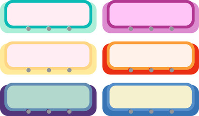 Color-Coded Labels for Information A vibrant set of color-coded labels, ideal for organizing information, adding visual appeal to projects, and conveying information in a visually pleasing way.