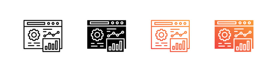 Data Analytics Multiple Style Icon Set 