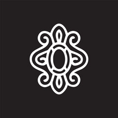 Elegant Abstract Decoration Intricate White Design on Deep Black Backdrop