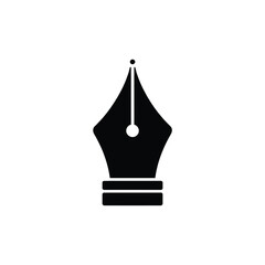 Simple black ink pen nib icon illustration
