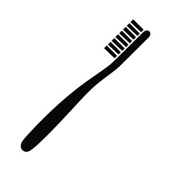 Simple black toothbrush icon illustration