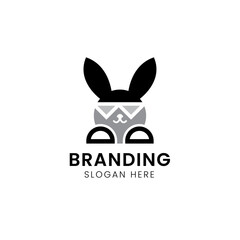 Fototapeta premium Iconic Rabbit modern sleek logo.