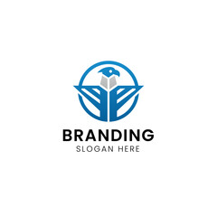 Initial or Letter combination Eagle head logo.