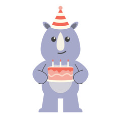 Cartoon Rhino Themed Birthday Decoration