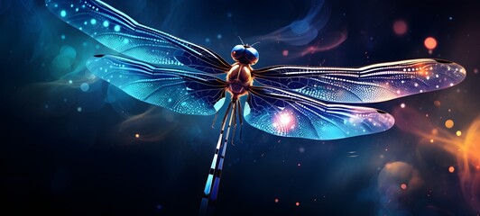 Galaxy Version of dragonfly world, ai generative