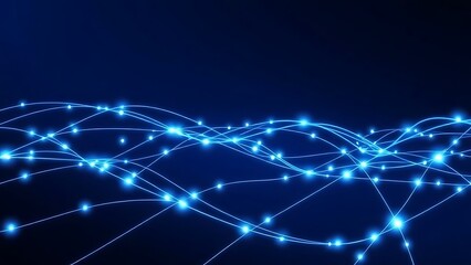 High-Tech Fiber Optic Network Background - Digital Data Connection, Global Communication & Internet Technology Abstract