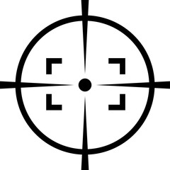 Target icon.Gun target icon on isolated background. Crosshair icon in black.Editable Stroke, Pixel Perfect, Stock Illustration. Goal symbol collection. Darts icon. Hitting the bullseye icon line.