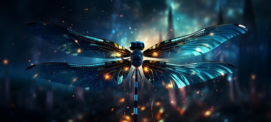 Galaxy Version of dragonfly world, ai generative