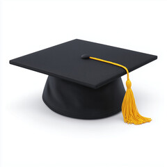 graduation cap isolated on white