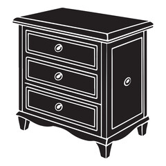 chest of drawers isolated icon silhouette vector illustration