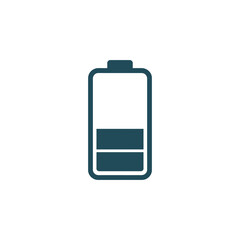 Minimal Flat Design Battery Icon Isolated on White Background. Modern Vector for Business, App, Web UI and Digital Projects