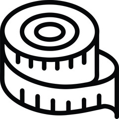 Measuring Tape Outline vector illustration on white background