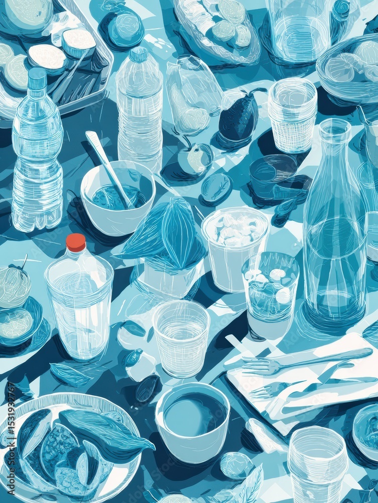 Aufkleber Visual Guide on How to Refuse Single-Use Plastics in Cafes With Practical Tips and Alternatives for a Sustainable Lifestyle