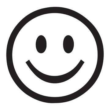 Naklejki Cheerful white smiley face icon with transparent background for design