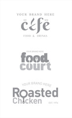 Ready vector logotypes for restaurants, cafe and foodcourts