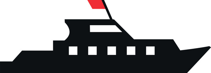 Elegant Silhouette of a Luxury Yacht