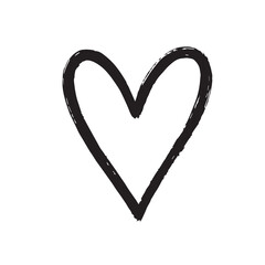 Hand-Drawn Heart Outline – Sketch Style Love Symbol on White Background