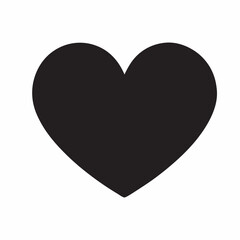 Hand Drawn Black Heart Icon &ndash; Simple Love Symbol Isolated on Whit Background