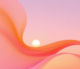 Orange and pink fluid gradient generative ai image of sunset with soft noise texture