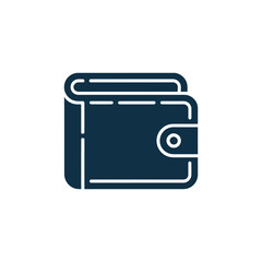 Isolated Navy Blue Bifold Wallet with Rounded Edges and Snap on White Background