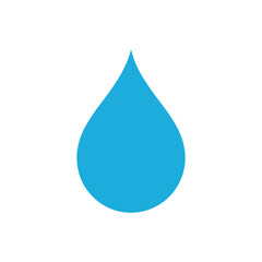 Light Blue Water Drop on White Background for Hydration Concepts
