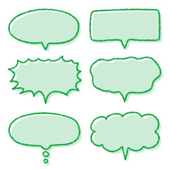 クレヨン素材　手描きのふきだしセット