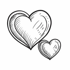 Doodle Style Heart Icons &ndash; Romantic Hand-Drawn Love Symbols