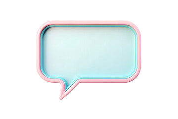 Pastel Pink and Blue 3D Speech Bubble Blank Text Box for Communication Design