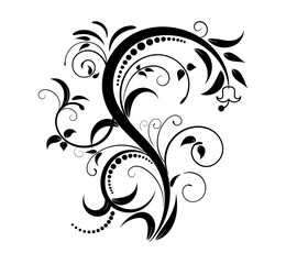 Floral elements design, luxury ornamental graphic element border.