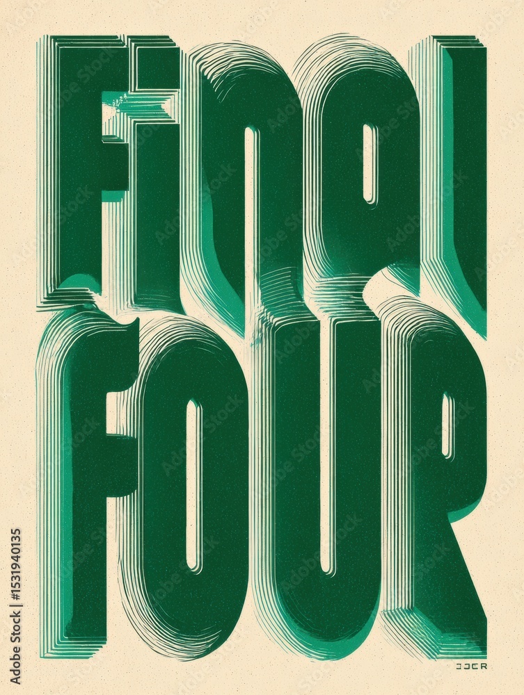 Poster Bold Typography Design Showcasing Final Four Letters With a Minimal Left Zone Emphasizing the Text