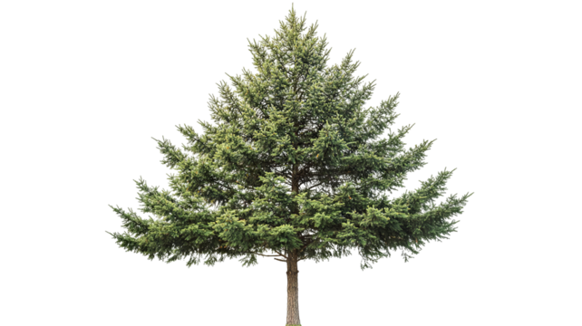 Majestic high-resolution cedar tree isolated on pure transparent background PNG cutout—ideal for landscape design, botanical illustration, and sustainable architectural visualization projects
