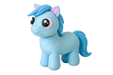 Cute Blue Pony Figurine - Adorable Toy Craft