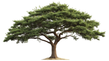 Majestic high-resolution cedar tree isolated on pure transparent background PNG cutout—ideal for landscape design, botanical illustration, and sustainable architectural visualization projects