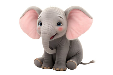 Obraz premium Adorable Baby Elephant Plush Toy - Cute Animal Gift