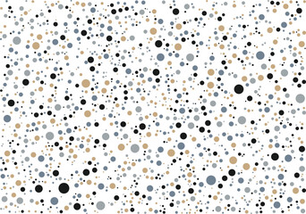Colorful Polka Dot Pattern Background. Abstract Design with Black, Blue, and Brown Dots on White. Perfect for Modern Art, Textiles, and Digital Projects. Vibrant and Stylish Decorative Print © Rakibs
