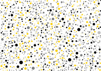Stylish Polka Dot Pattern. Black, Yellow & Gray Dots on White Background. Trendy, Modern Design, Perfect for Art, Textiles, Wallpaper, Cr