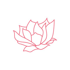 Pink Lotus Outline