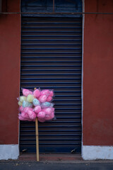 Cotton candy and closed store