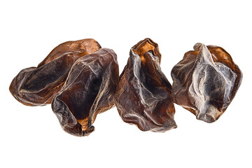 High-resolution dried date fruits isolated on transparent background PNG cutout &mdash; realistic dehydrated palm dates cluster perfect for food packaging, Ramadan recipe blogs and nutrition infographics