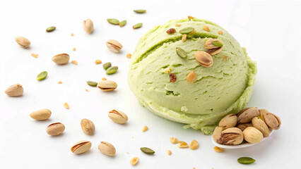 Healthy and flavorful pistachio ice cream with natural pistachios, perfect for a refreshing snack