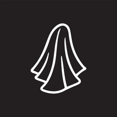 Mysterious White Sheet on Black Background Ethereal and Minimalist