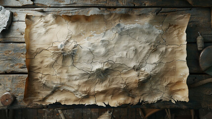 Aged vintage parchment paper with weathered edges and faded color.