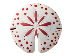 Sand Dollar Shell with Red Markings