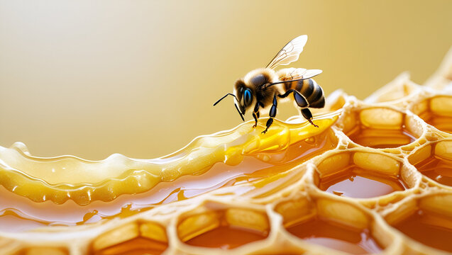 vibrant golden honeycomb wave sweeps acr ai genrative