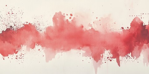 Obraz premium subtle red and white watercolor painting with halftone patterns, evoking a sense of creativity, Generative AI