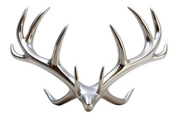 Sleek Silver Deer Antlers Modern Wall Decor & Home Accessory