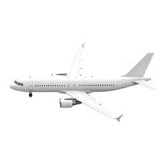 Obraz premium White passenger airplane isolated on transparent background