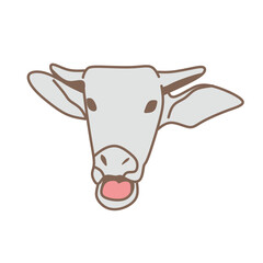 Cow head cartoon design, cow icon