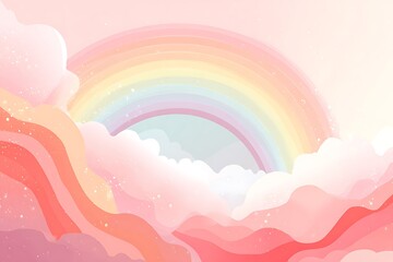 Fantasy kawaii rainbow clouds with soft textures